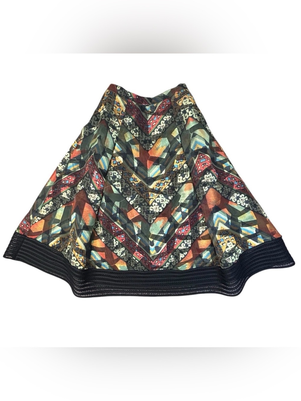 Sachin & Babi Noir Women's Zahari Midi Skirt Tribal Print Size 2